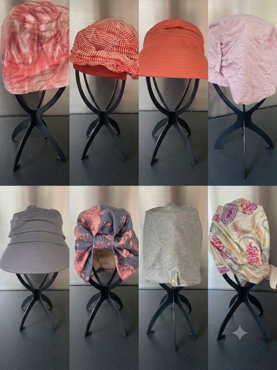 Chemomutsjes / chemo muts / petten  / alopecia – set 8 stuks, Ophalen of Verzenden, Zo goed als nieuw, One size fits all