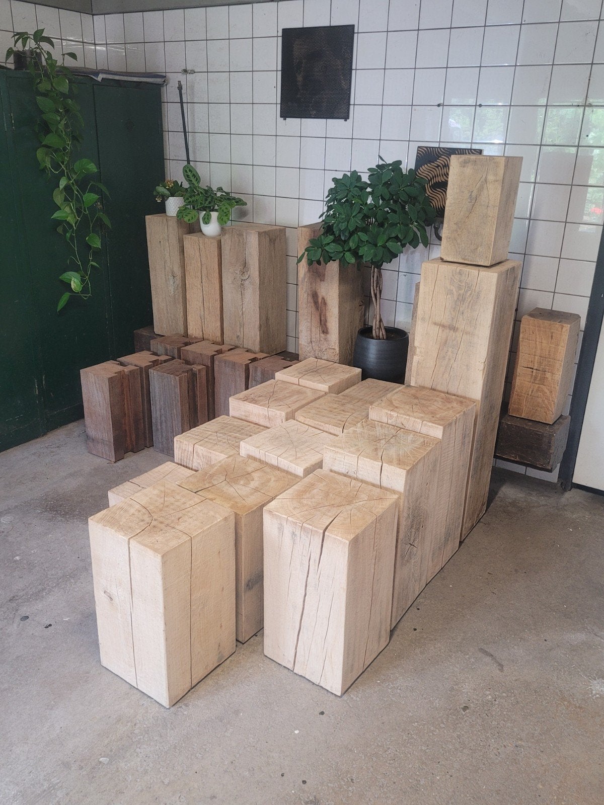 Massief eikenhouten zuilen div. Afmetingen, Ophalen, Nieuw