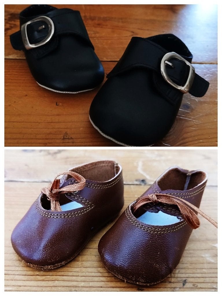 Brocante babyschoentjes leer, Antiek en Kunst, Ophalen of Verzenden