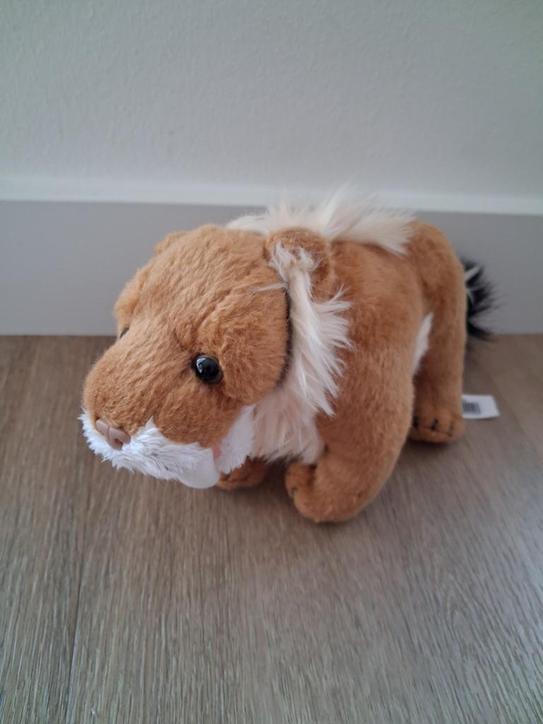 Knuffel Sabeltandtijger Semo Zii bruin wit 24 cm L748, Ophalen of Verzenden, Zo goed als nieuw, Overige typen