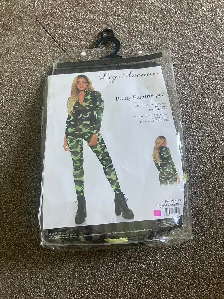 Leg Avenue Legerpak Catsuit M L groen dames, Ophalen of Verzenden, Zo goed als nieuw, Carnaval