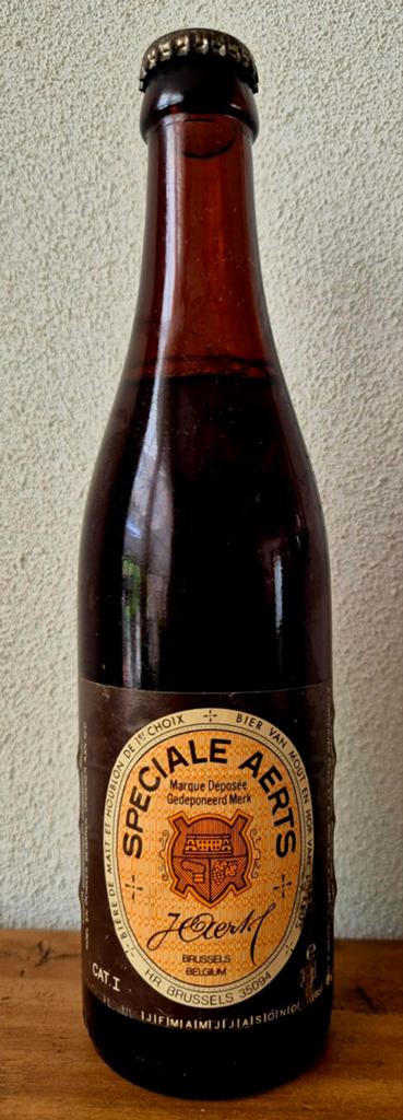 1984 fles bier SPECIALE AERTS BRUSSEL België. Verzamelen, Ophalen of Verzenden, Zo goed als nieuw, Flesje(s), Overige merken