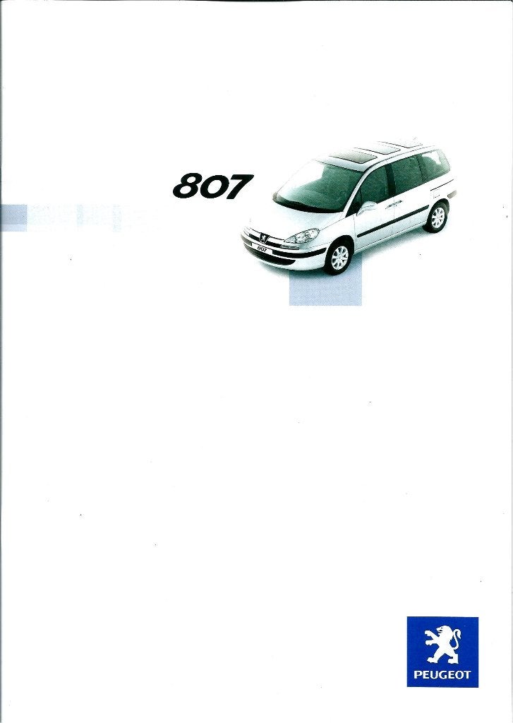 Brochure Peugeot 807 Oktober 2005, Ophalen of Verzenden, Gelezen, Peugeot