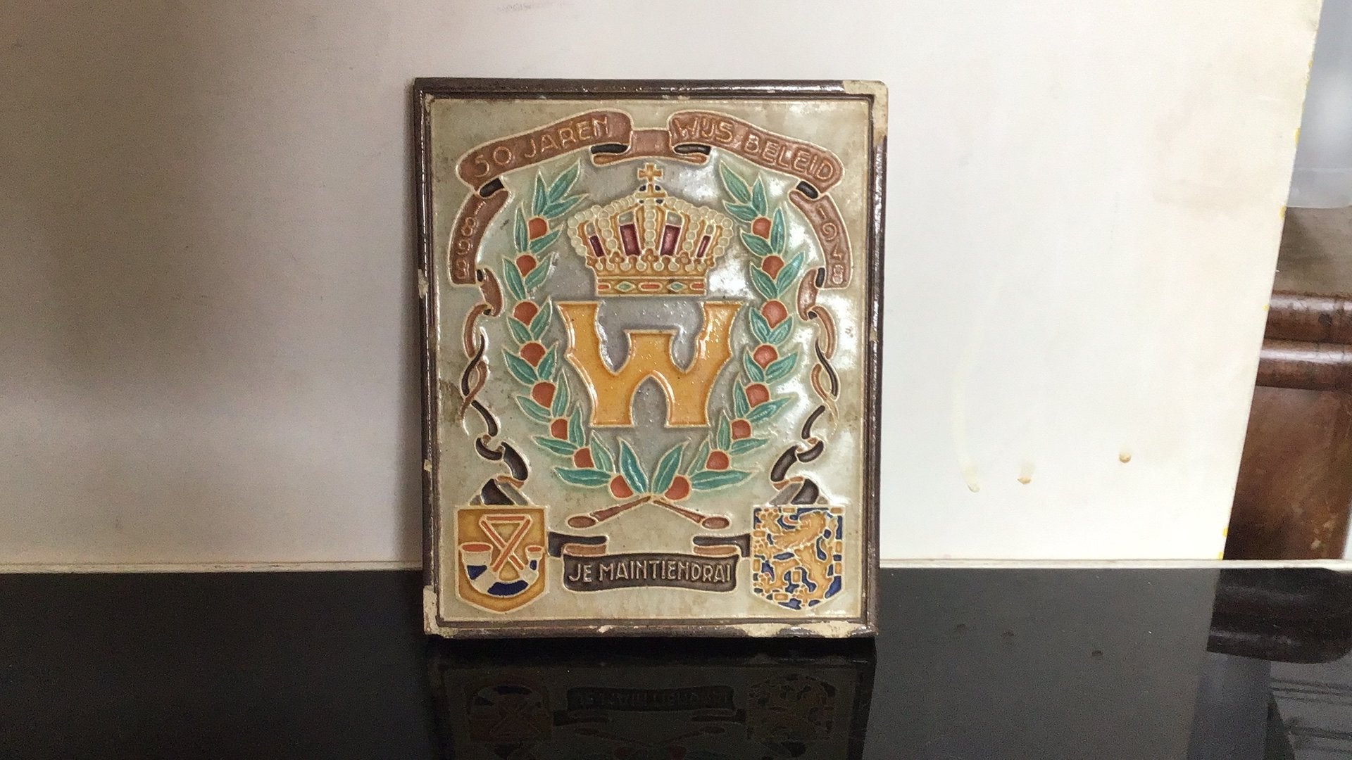 Westraven “Je Maintiendrai “ wandtegel, Antiek en Kunst, Ophalen of Verzenden
