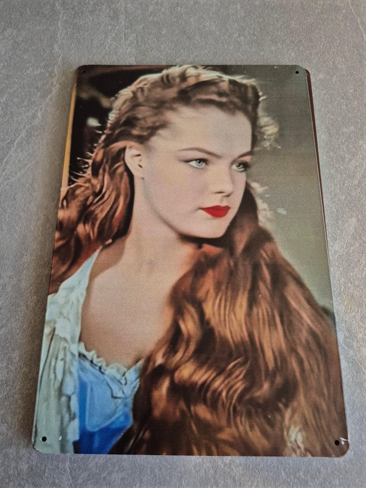 Vintage metalen plaat Romy Schneider Sissi, Verzamelen, Ophalen of Verzenden, Nieuw