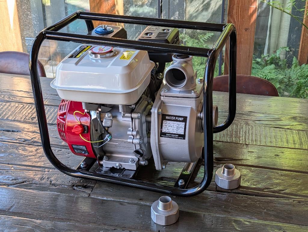 210cc 6,5PK 4-takt benzine waterpomp, 36m³/h + 20m slang, Tuin en Terras, Ophalen of Verzenden, Nieuw, Handmatig, Bronpomp