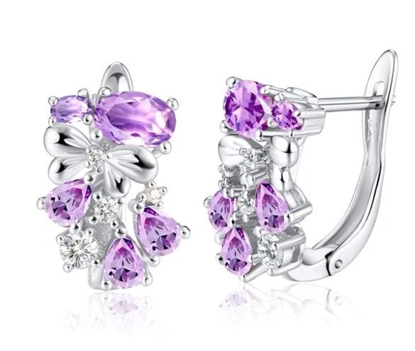 Zirkonen bloemen 18k witgoud verguld oorbellen, Sieraden, Tassen en Uiterlijk, Oorbellen, Overige materialen, Nieuw, Ophalen of Verzenden