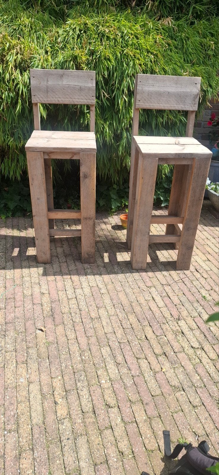 houten barkrukken tuin, Ophalen, Gebruikt, Hout