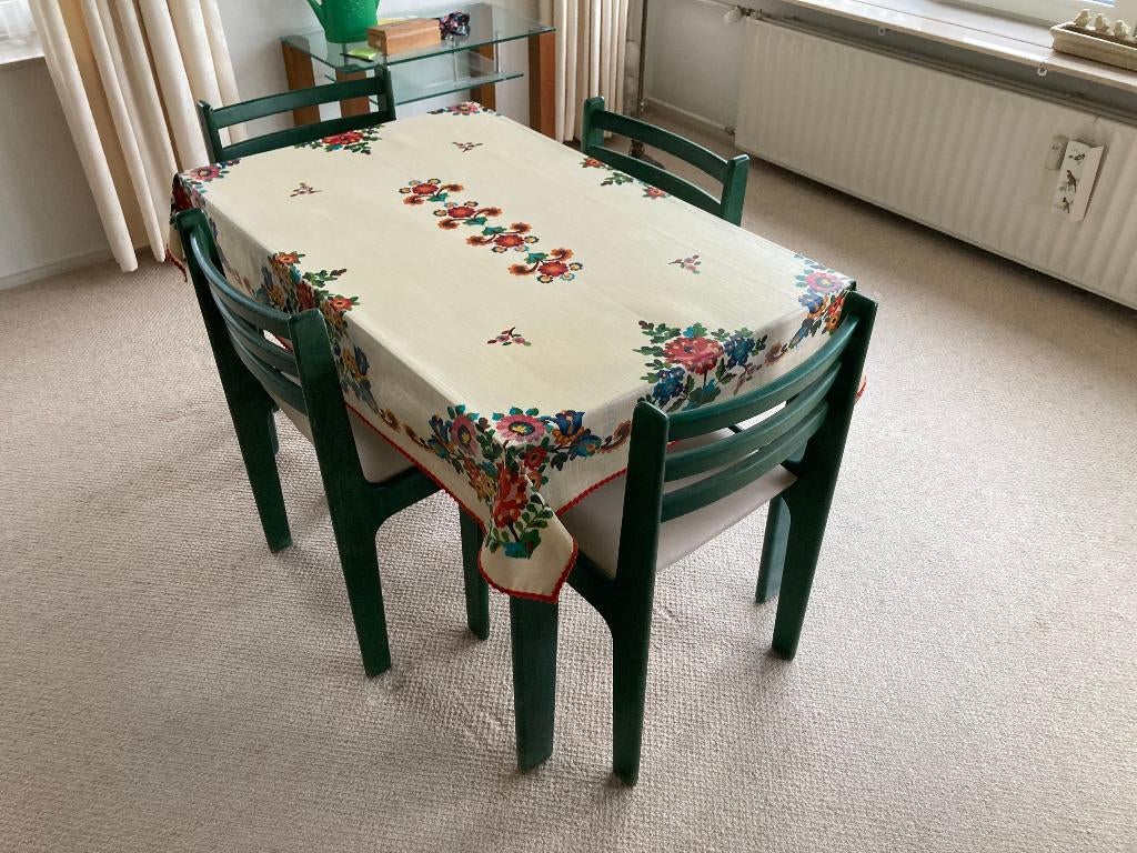 Asko UPO Furniture eettafel met 4 Flamingo model stoelen, Huis en Inrichting, Tafels | Eettafels, Ophalen, 100 tot 150 cm, 50 tot 100 cm
