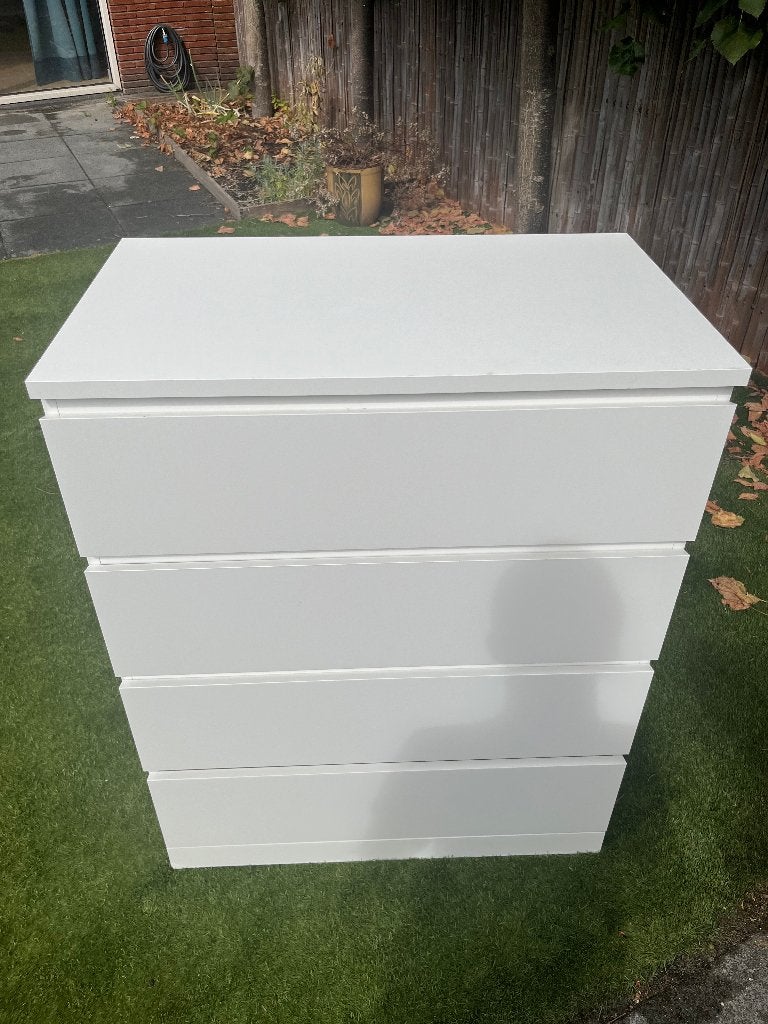IKEA Malm ladekast wit, Huis en Inrichting, Kasten | Ladekasten, Ophalen, 100 tot 150 cm, 50 tot 100 cm, Zo goed als nieuw
