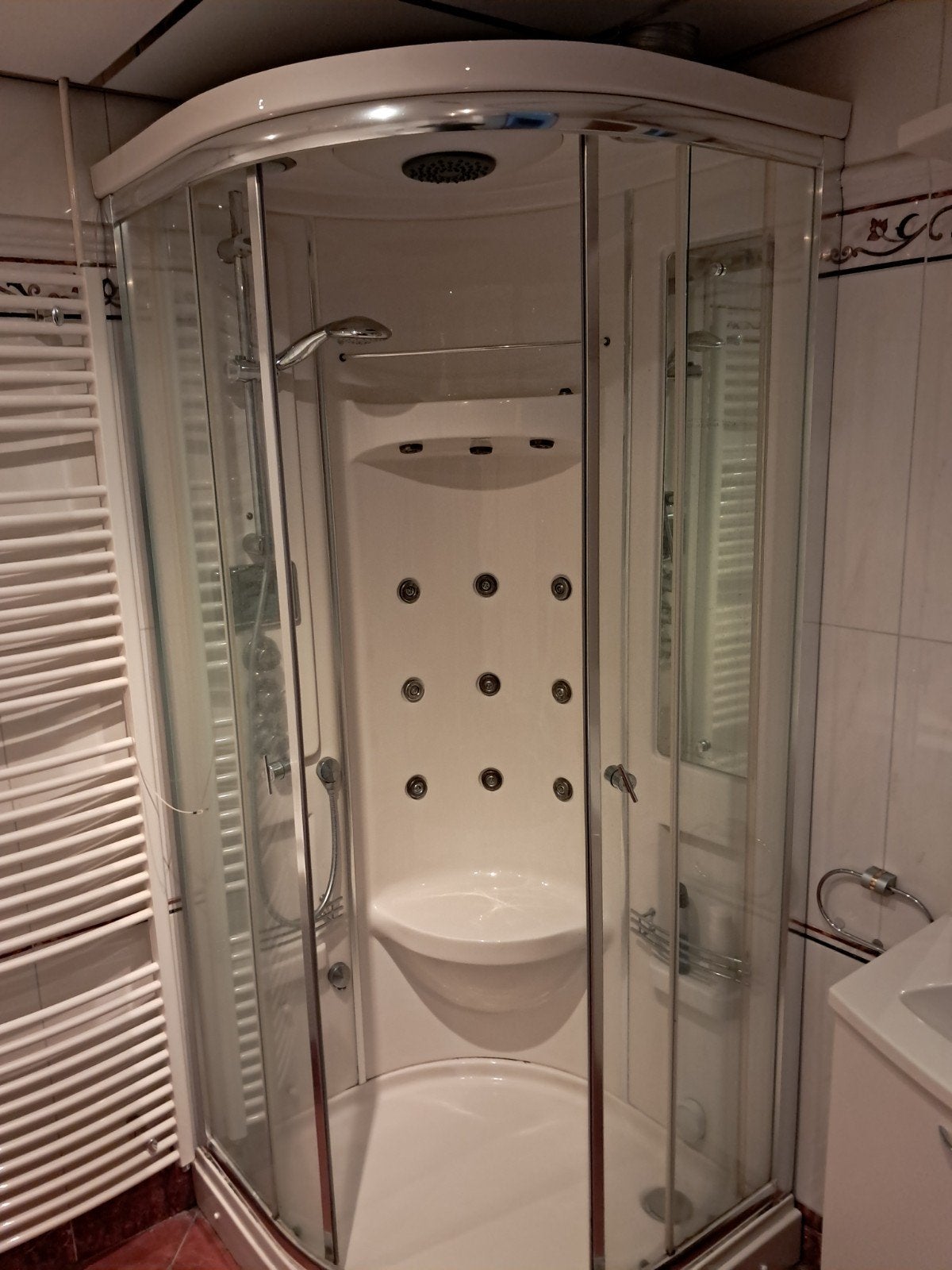 Douchecabine met hydromassage en zitje, Ophalen, Gebruikt, Douche