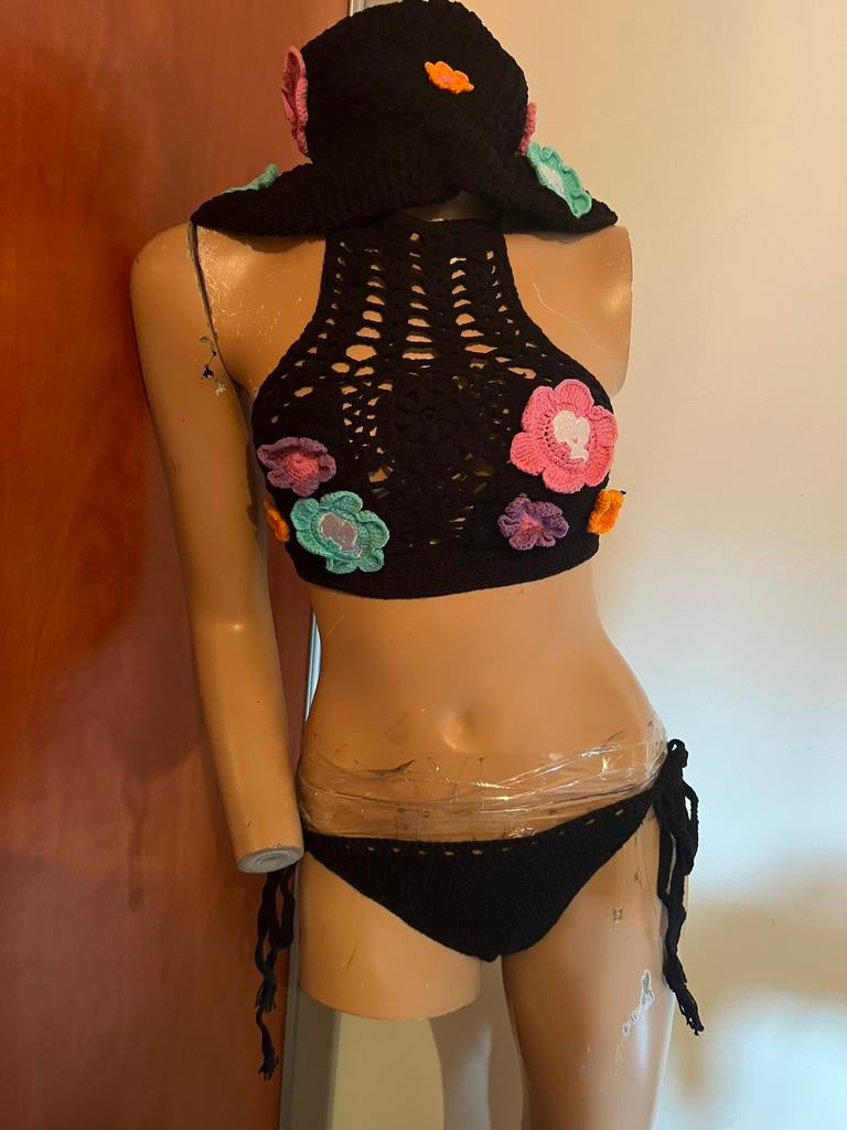 REINDERS set maat XS  bikini & set & hoed 5 delen  NIEUW, Reinders, Zwart, Nieuw, Ophalen of Verzenden