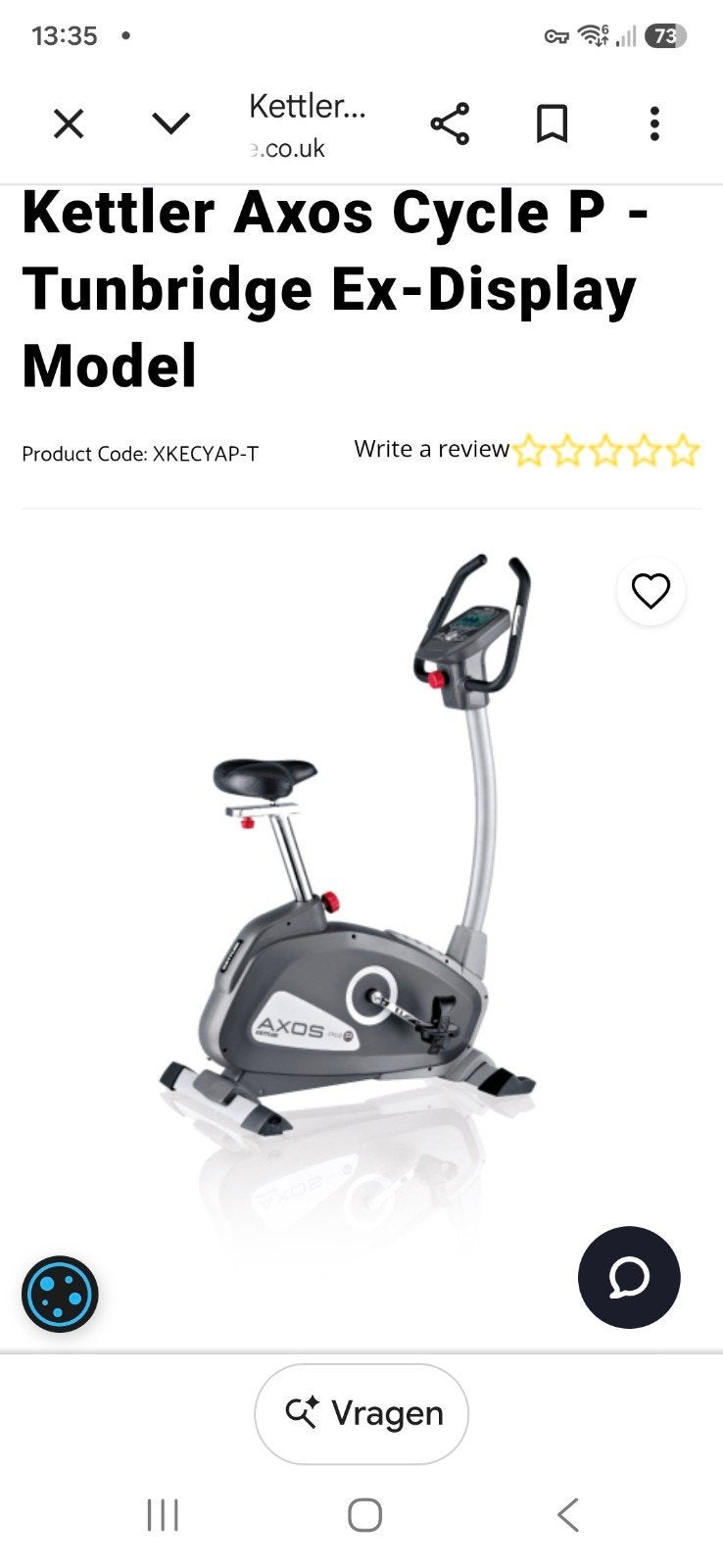 Axos Kettler hometrainer fiets, Ophalen, Gebruikt, Buik, Hometrainer