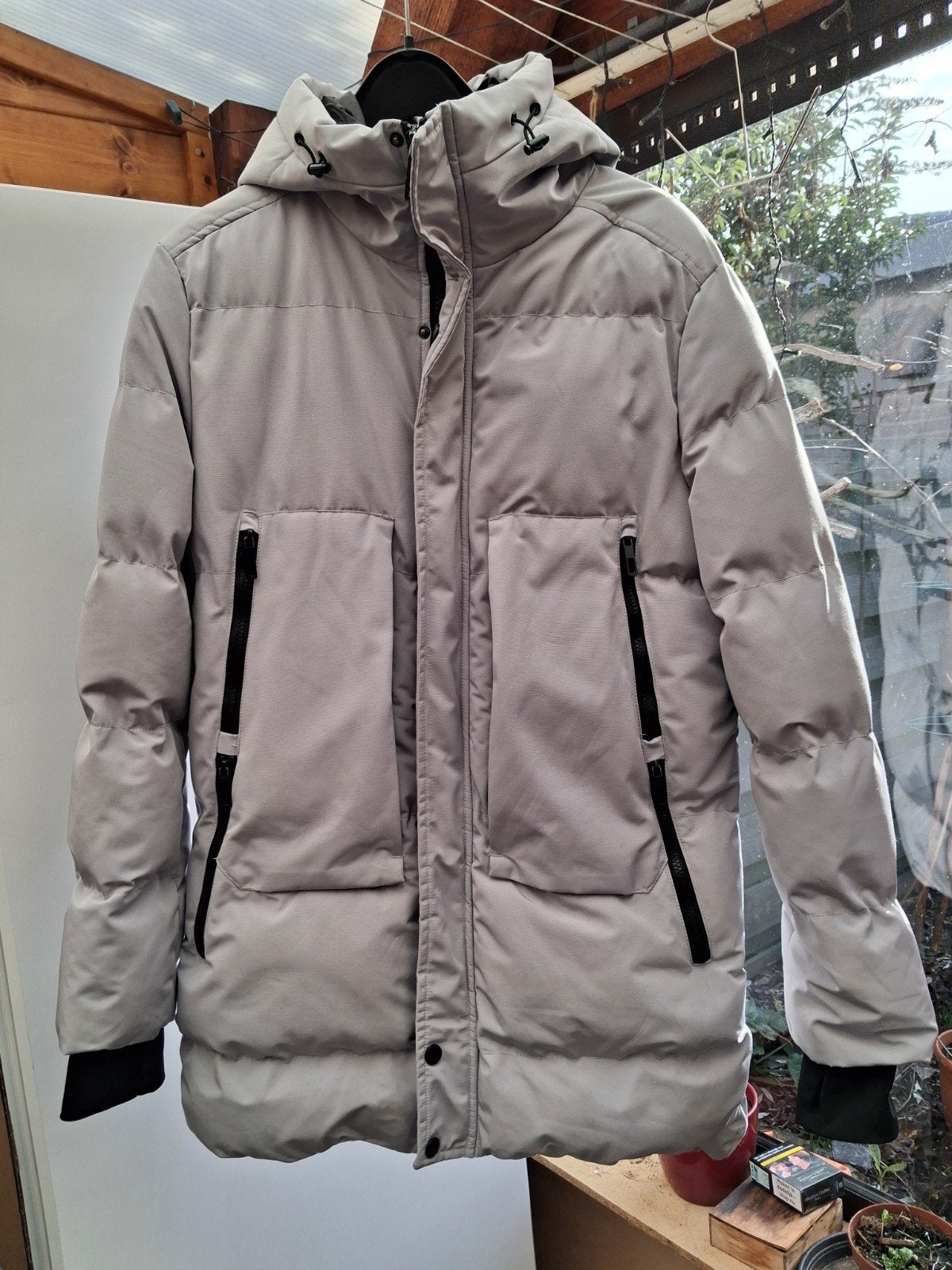 winterjas L, Kleding | Heren, Ophalen of Verzenden, Zo goed als nieuw, Maat 52/54 (L), Grijs