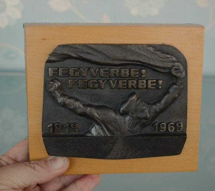 Brons Rode Leger Propaganda 1919 -1969 Kunstenaar R. Berény, Ophalen of Verzenden