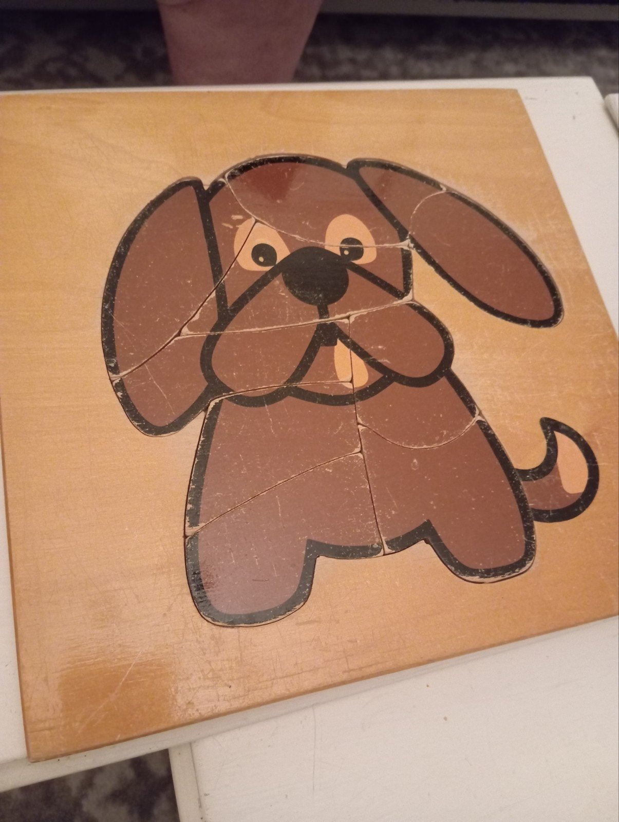 Houten hondenpuzzel voor kinderen, 2 tot 4 jaar, Gebruikt, Ophalen of Verzenden, Van hout