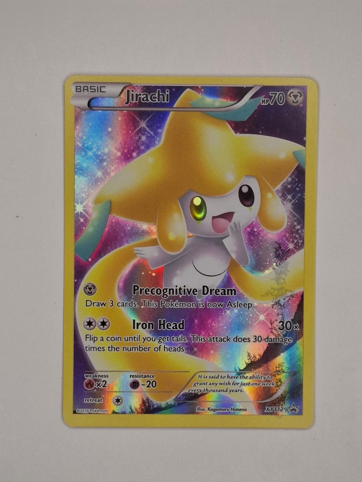 Jirachi XY112 Full Art Promo Pokémon Kaart, Ophalen of Verzenden, Zo goed als nieuw, Losse kaart, Foil