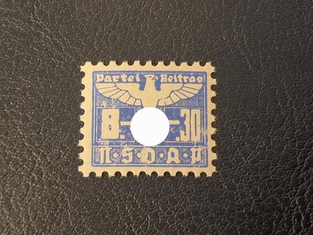 NSDAP contributiezegel Duitsland, Verzamelen, Ophalen of Verzenden, Duitsland, Embleem of Badge