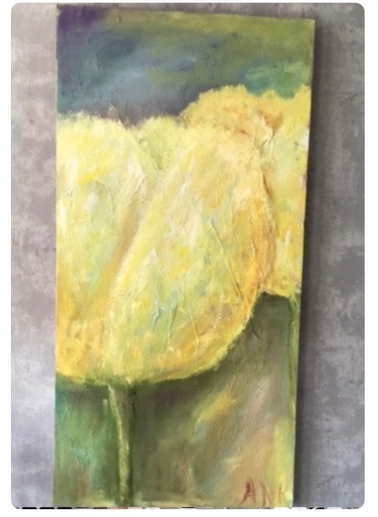 Tulpen in olieverf, Ophalen, Olieverf, Gesigneerd, Overige materialen