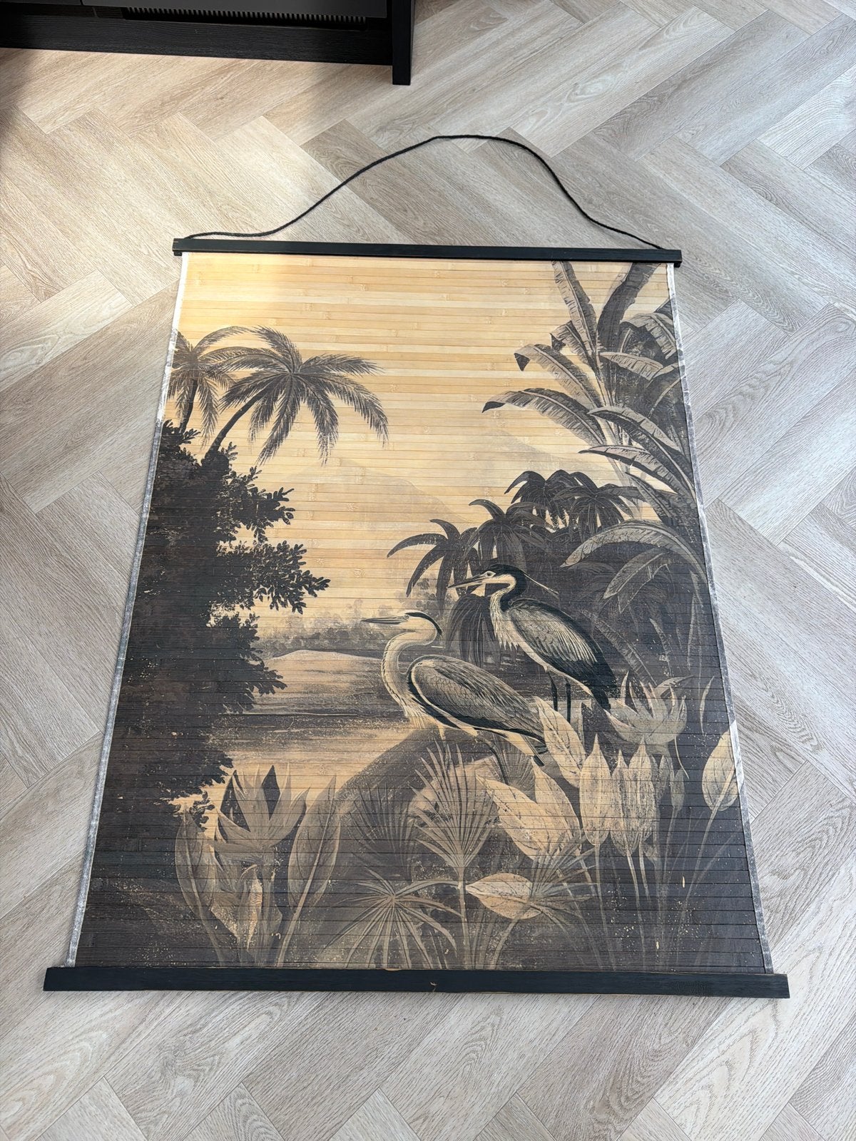 Wandplaat Bamboe Tropisch Design 124x94cm, Ophalen, Meerkleurig, Zo goed als nieuw, Natuurlijk materiaal