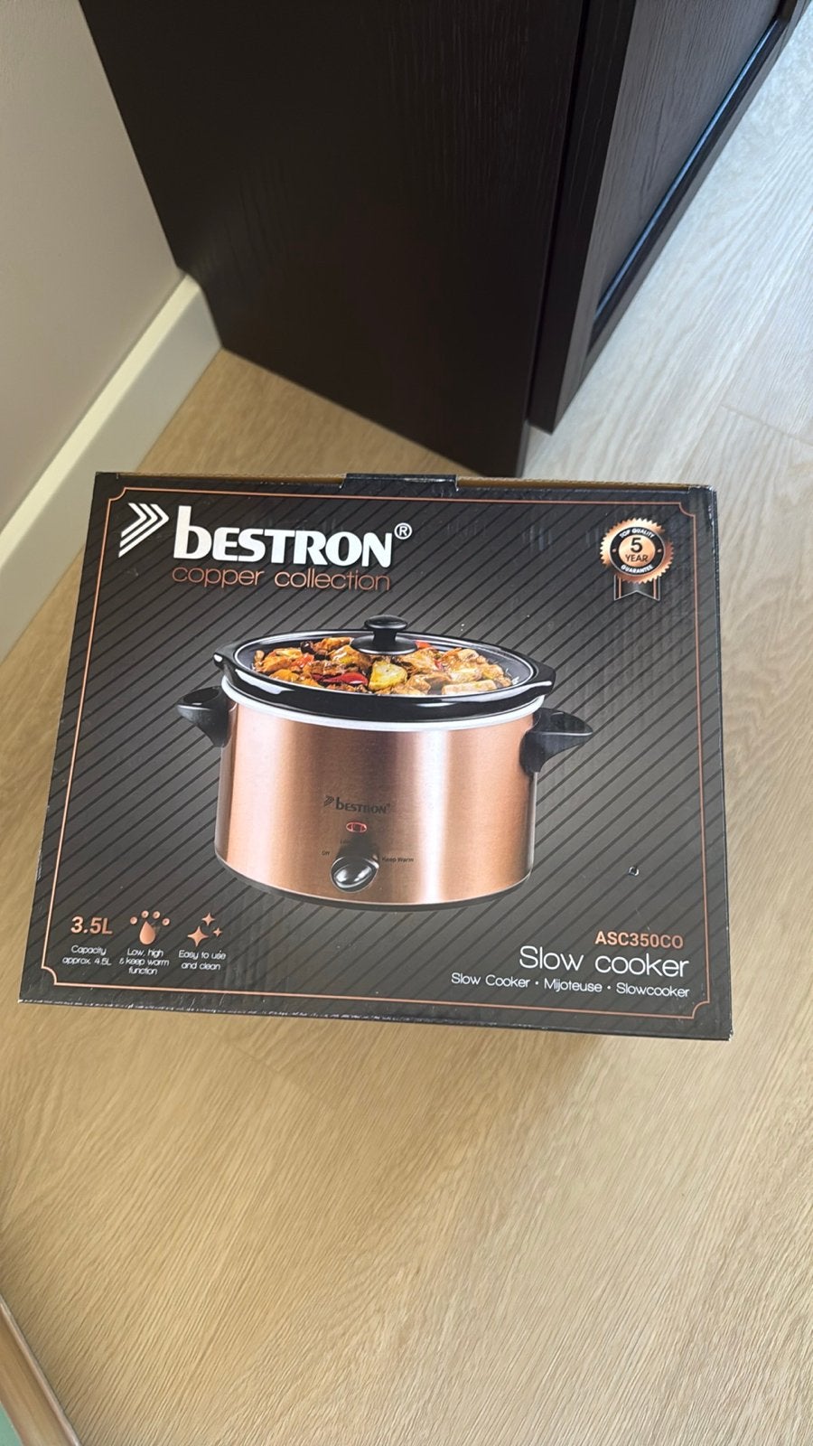 Bestron Koperen Slowcooker 3.5L - Nieuw in Doos, Ophalen of Verzenden, Nieuw
