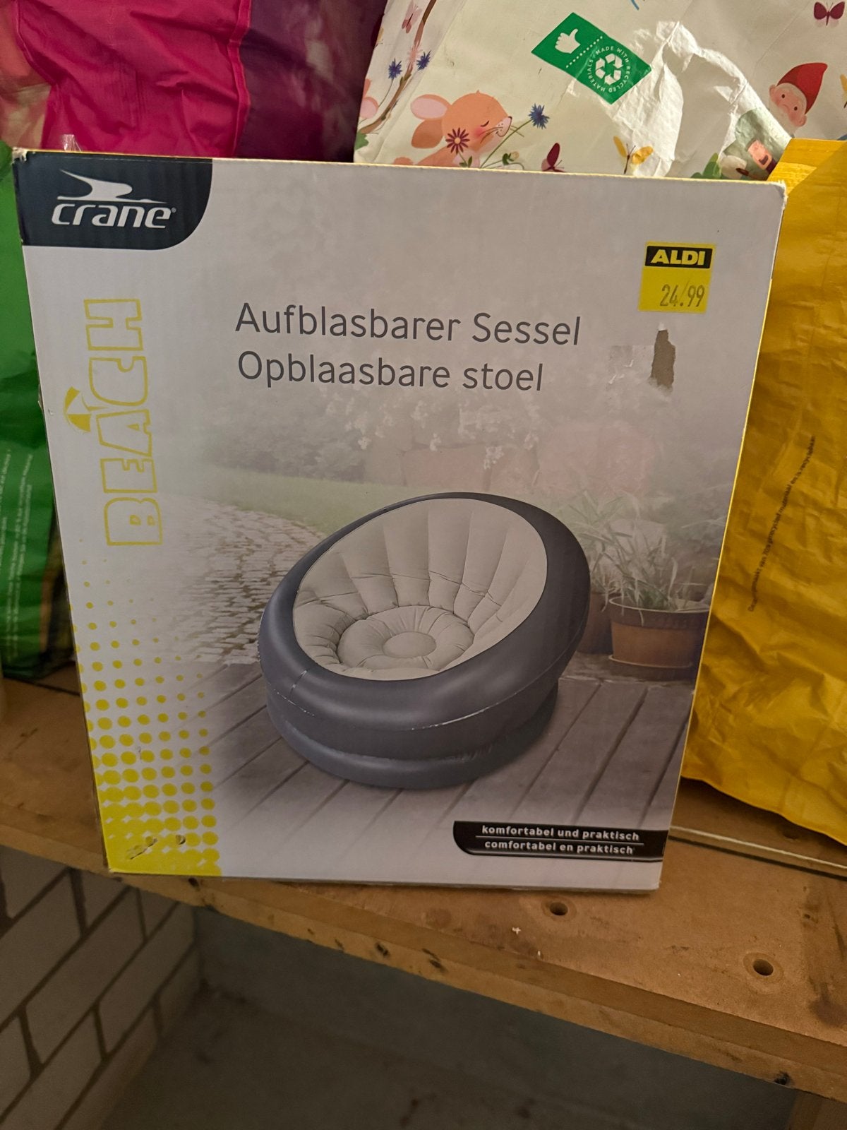 Crane Beach Opblaasbare Stoel - Comfortabel en Praktisch, Huis en Inrichting, Kunststof, Nieuw, Ophalen of Verzenden, Eén