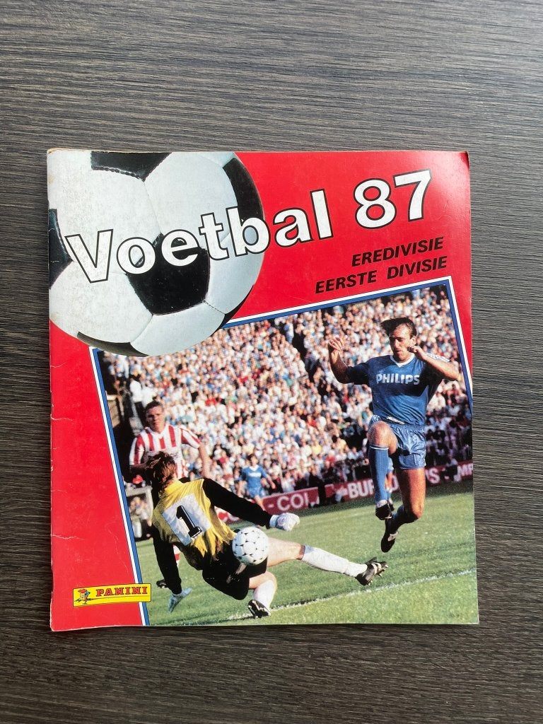 Panini Voetbal 87 – vintage stickeralbum (deels gevuld), Verzamelen, Ophalen of Verzenden, Gebruikt, Overige binnenlandse clubs
