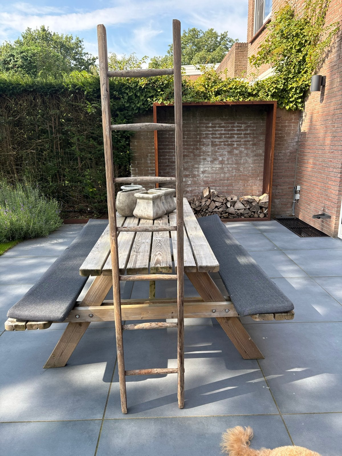 Decoratieve houten ladder - Rustieke uitstraling, Ophalen, Gebruikt, Ladder, 2 tot 4 meter
