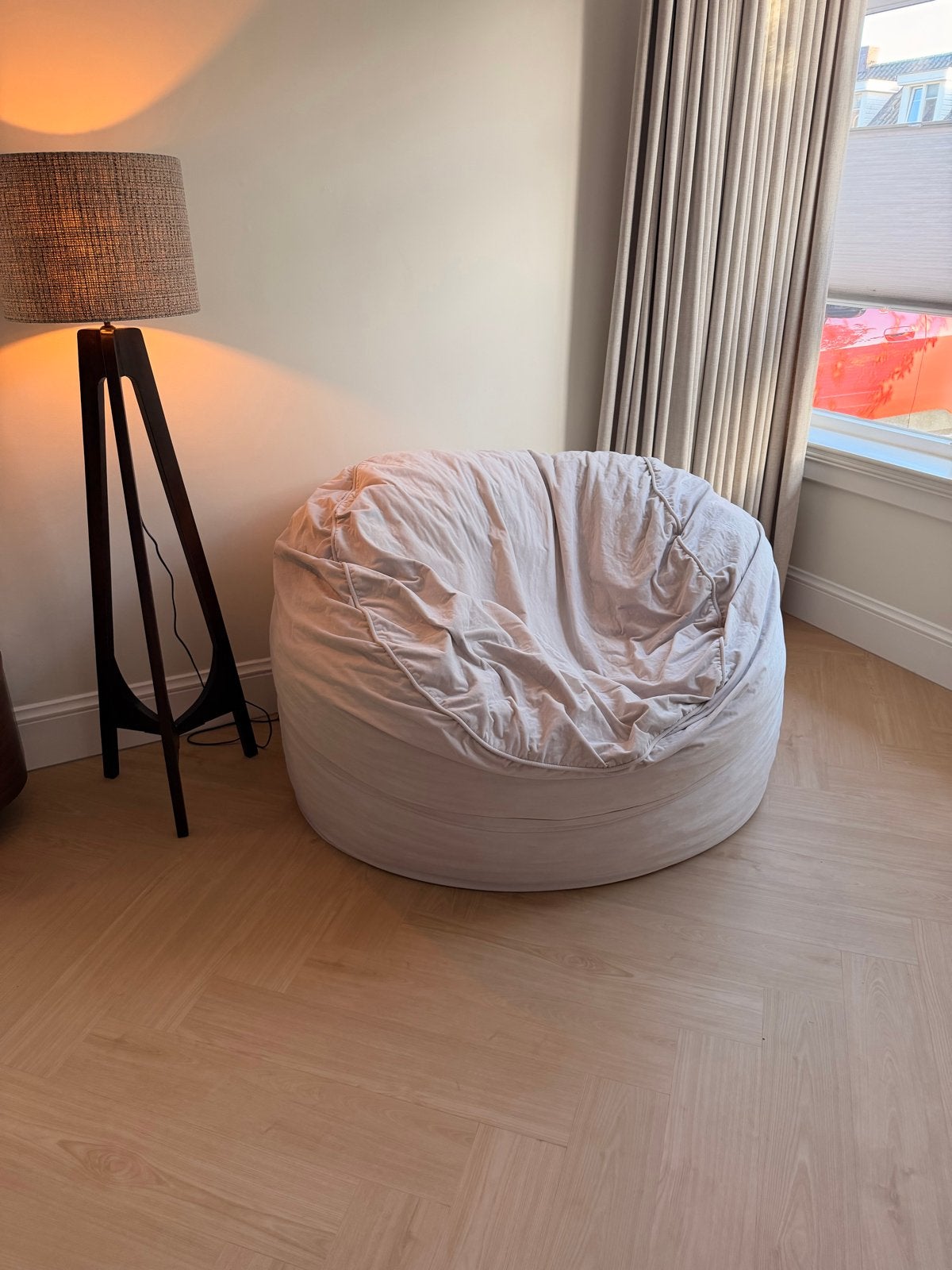 Vetsak Zitzak Large - Comfortabel en Stijlvol, Huis en Inrichting, Ophalen, Zo goed als nieuw, Beige, Zitzak