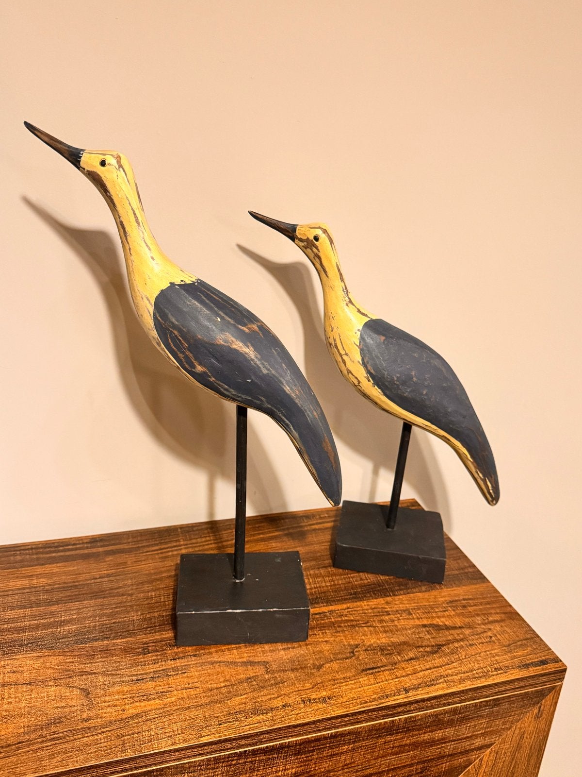 Decoratieve houten vogels - Set van 2, Huis en Inrichting, Hout, Gebruikt, Meerkleurig, Ophalen of Verzenden