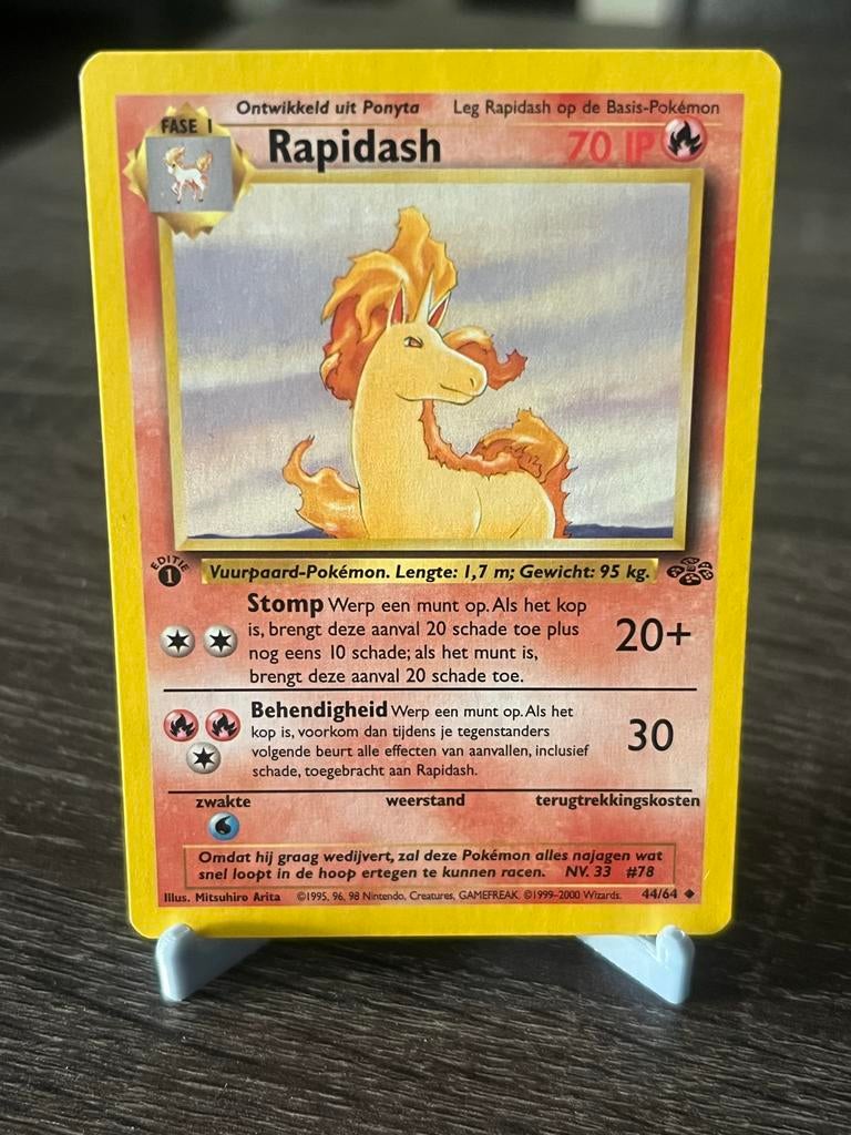 Rapidash NL 1e editie (44/64) - Jungle - EX, Ophalen of Verzenden, Gebruikt, Losse kaart