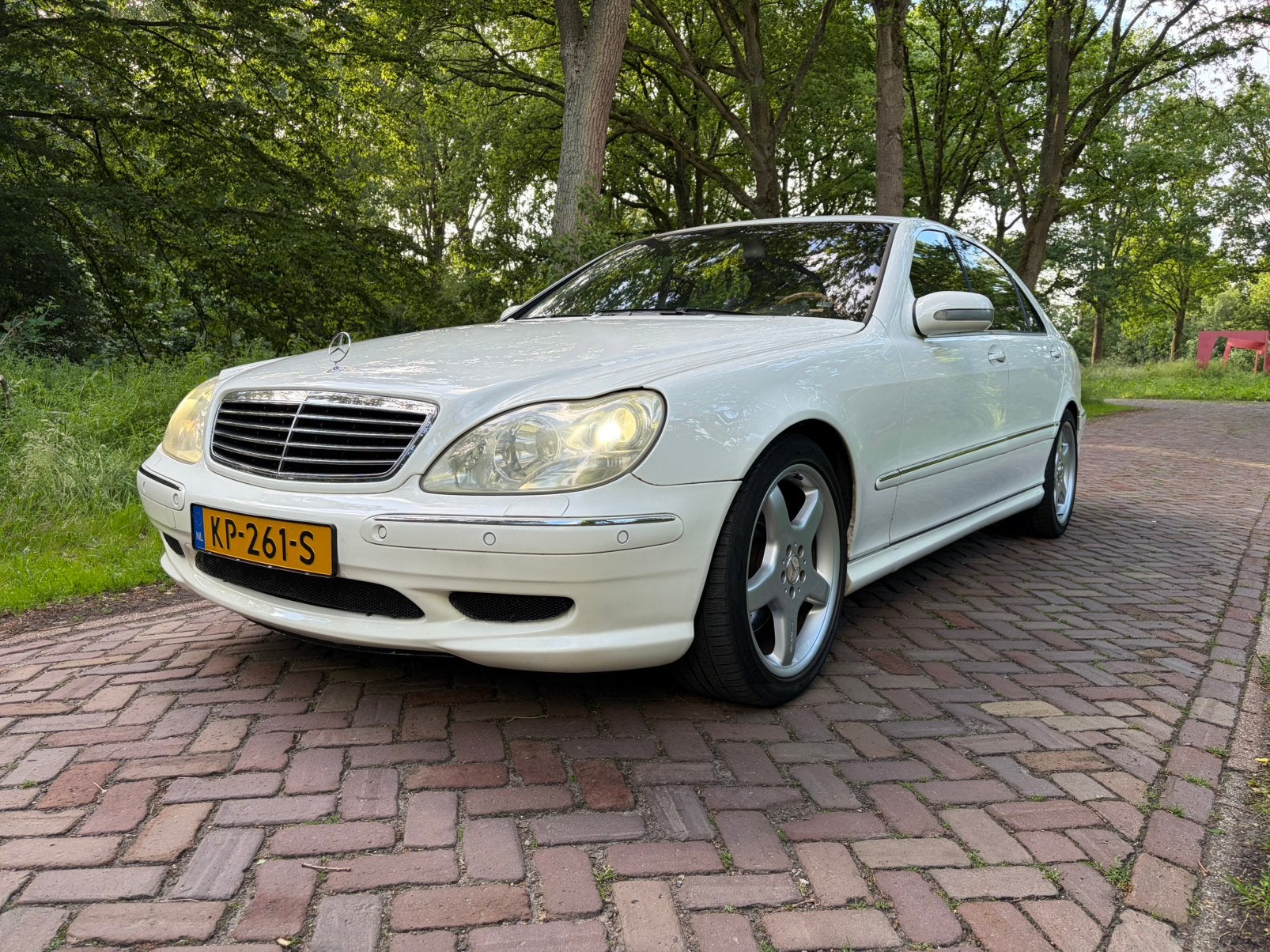 Mercedes-Benz S55 AMG Lang W220 Pure White Aut CC Luchtv APK, Auto's, Automaat, Achterwielaandrijving, 360 pk, Wit