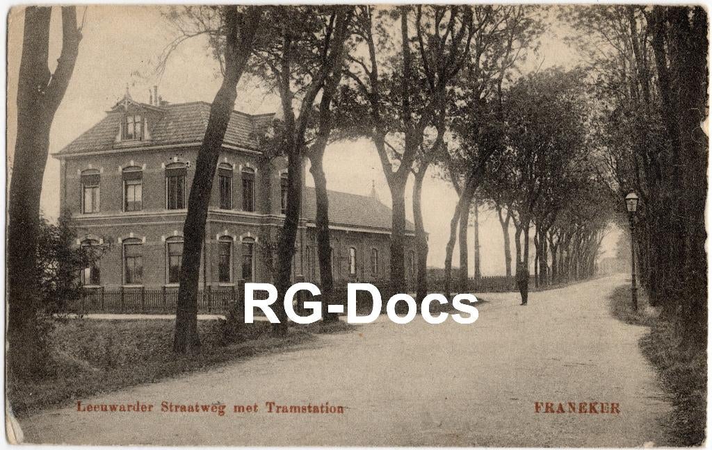 Ansichtkaart - Briefkaart Tramstation Franeker ca. 1910, Ophalen of Verzenden, Voor 1920, Gelopen, Friesland