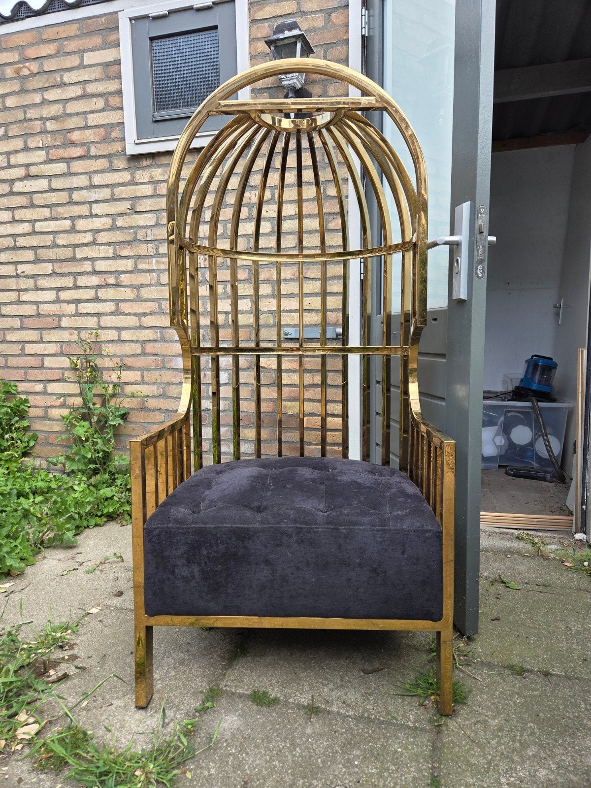 Eichholtz Bora Stoel Goud - Luxe Design Fauteuil, Overige kleuren, Ophalen of Verzenden, Zo goed als nieuw, Stof