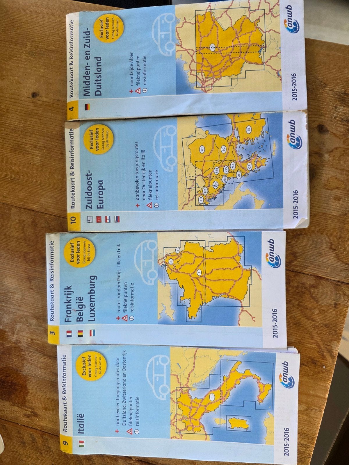 ANWB Routekaarten & Reisinformatie (4 stuks), Boeken, Ophalen