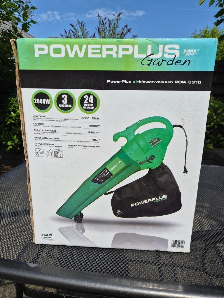 Degelijke PowerPlus Bladblazer, -zuiger en versnipperaar, Ophalen, Gebruikt, Powerplus, Elektrisch