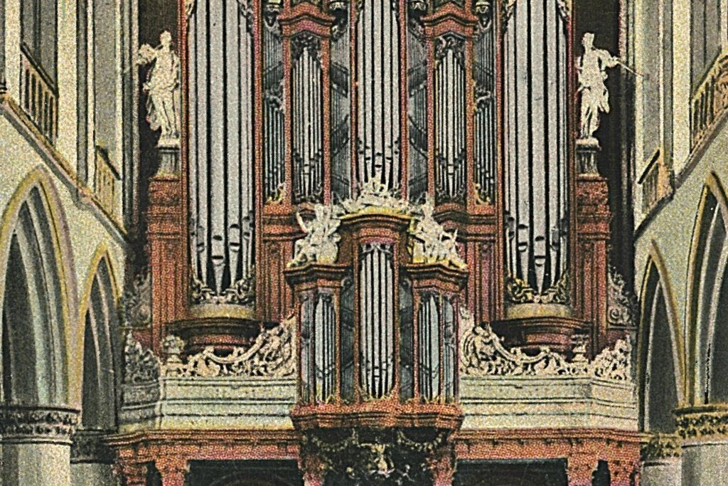 968468	Haarlem	Orgel	Groote Kerk	NH 1910	Gelopen, Ophalen of Verzenden, Voor 1920, Gelopen, Noord-Holland