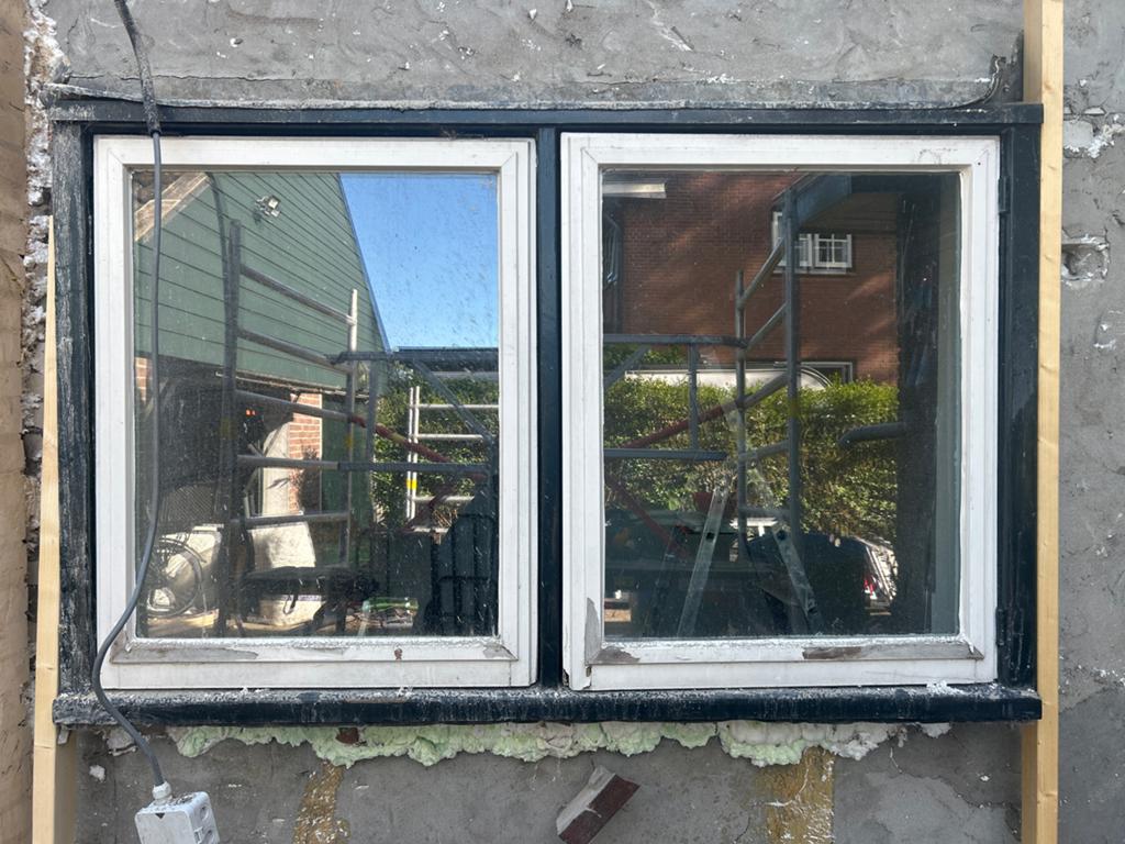 Gebruikt Gevelraam met Dubbelglas, Doe-het-zelf en Verbouw, Glas en Ramen, Ophalen, Gevelraam of Ruit, Gebruikt, 80 tot 120 cm