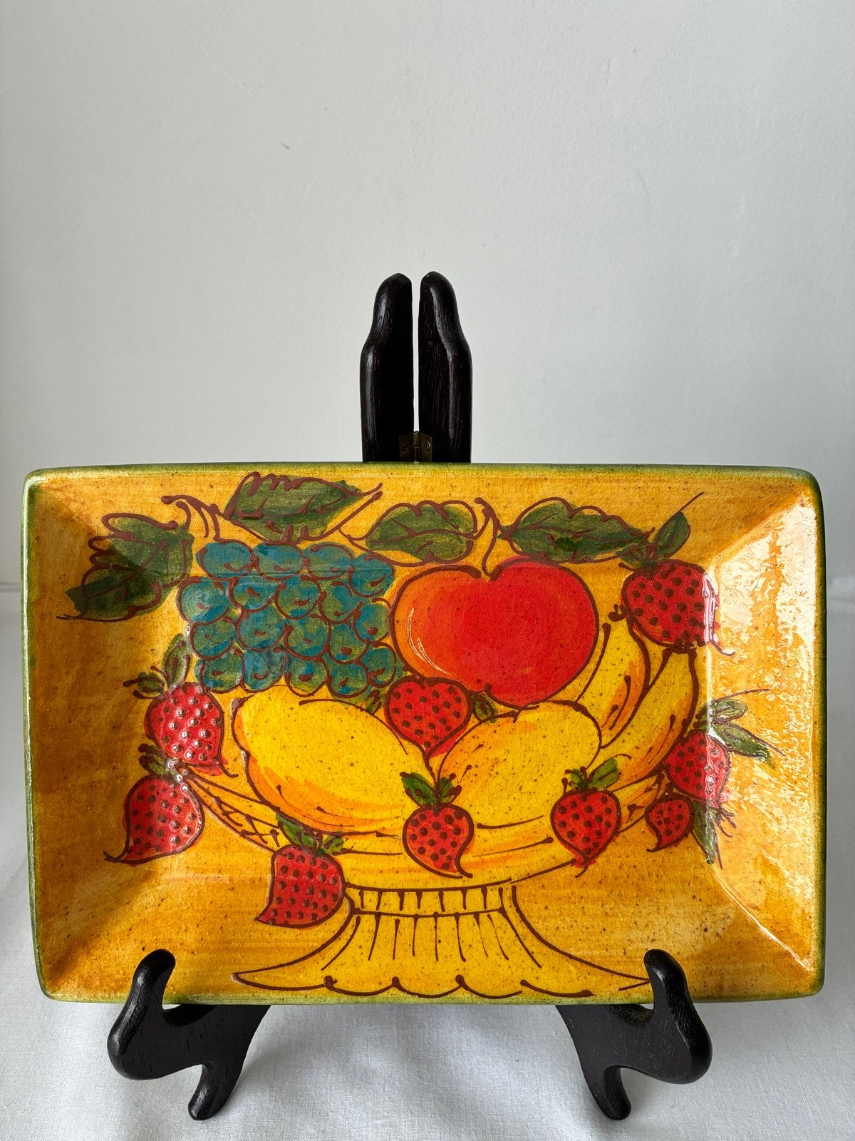Vintage Keramieken Fruitschaal - Handgeschilderd, Ophalen of Verzenden
