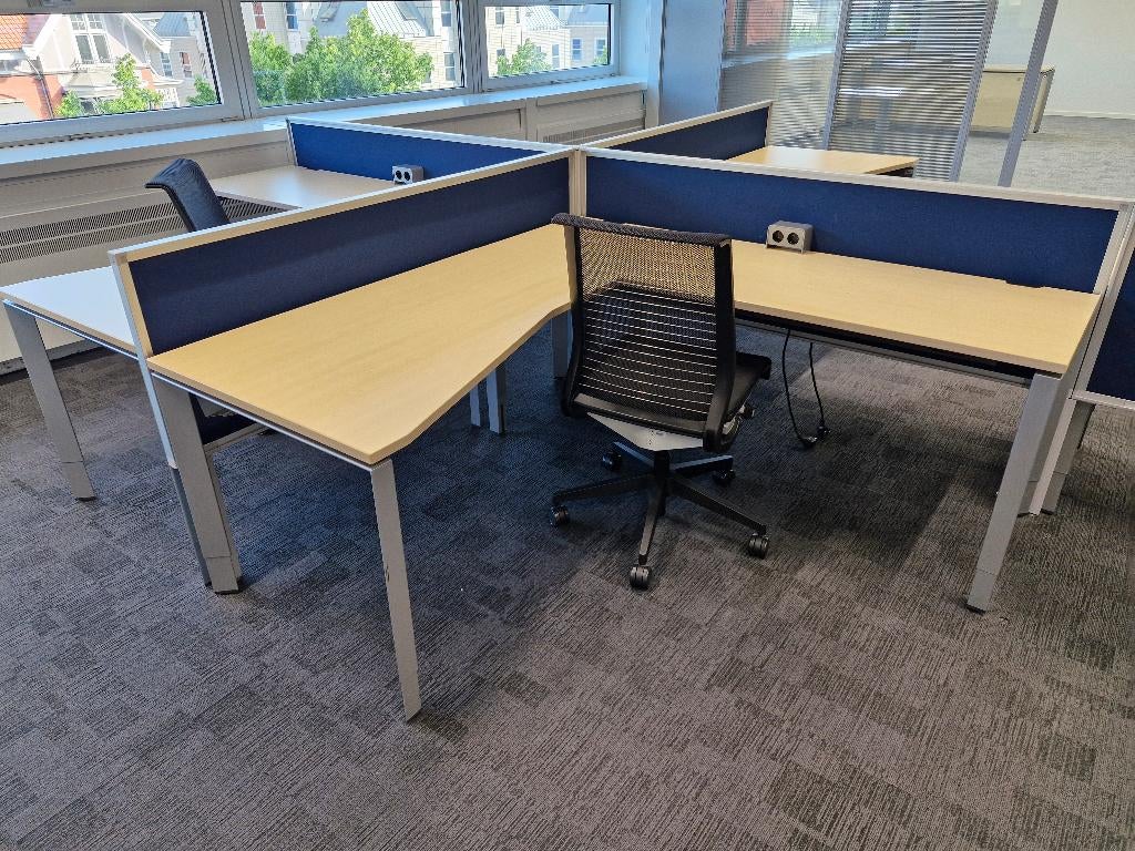 Steelcase hoekbureau los of compleet 180x180, Postbus, In hoogte verstelbaar, Ophalen of Verzenden, Zo goed als nieuw