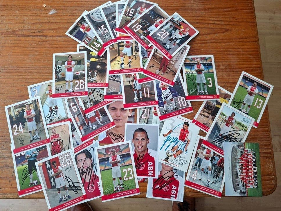 Veel Ajax spelerskaarten met echte handtekening!, Verzamelen, Ophalen of Verzenden, Zo goed als nieuw, Ajax, Spelerskaart