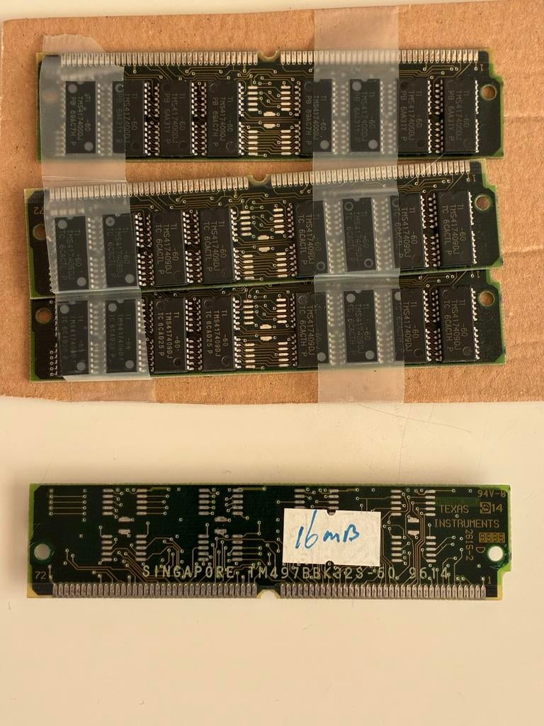 Vintage 16MB RAM Memory modules (SIMM), Computers en Software, RAM geheugen, Ophalen of Verzenden, Gebruikt, Desktop, 16 GB