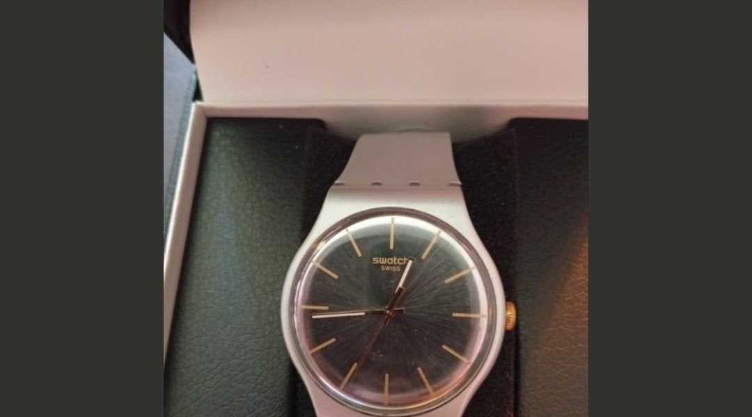 Vintage heren horloge Swatch - Werkt perfect!, Overige merken, Overige materialen, Met bandje, Polshorloge
