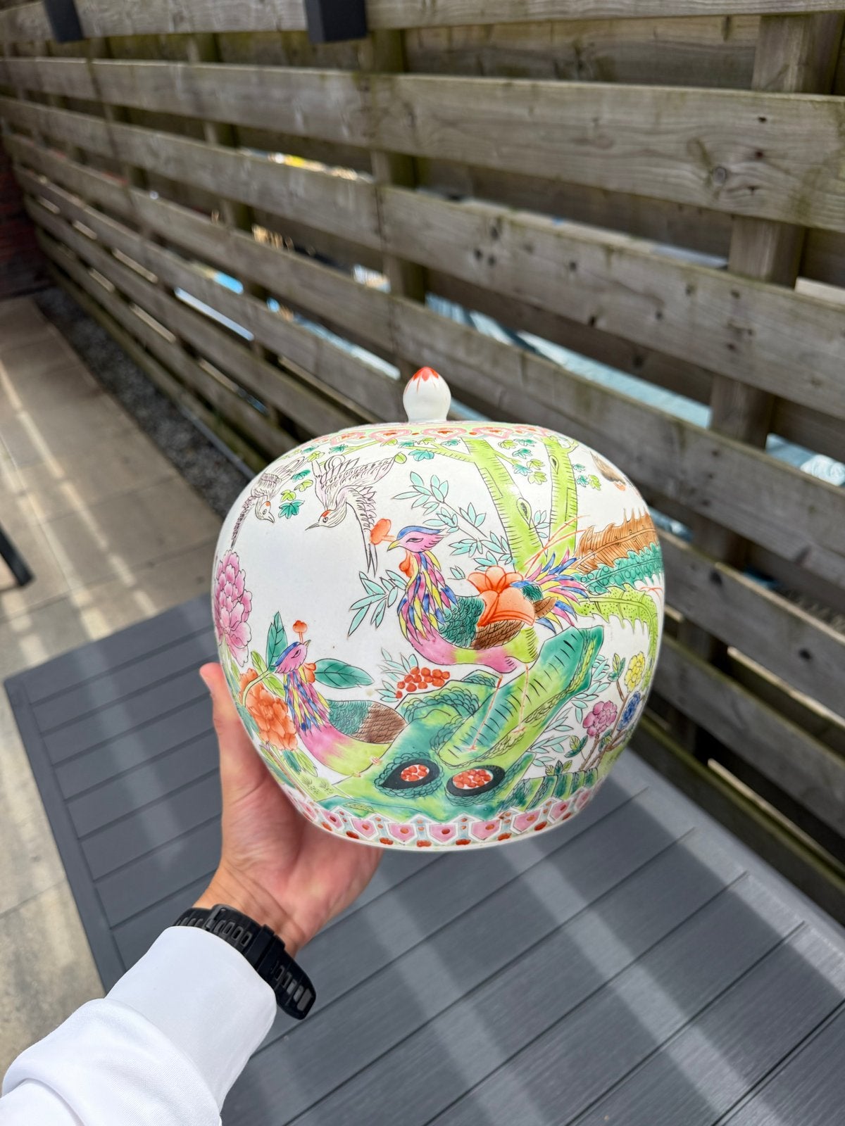 Antieke Chinese Gemberpot met Kleurrijke Decoratie, Antiek en Kunst, Ophalen