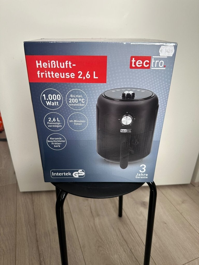 TecTro Heißluftfritteuse 2,6 L - Nieuw in doos, Witgoed en Apparatuur, Ophalen, Nieuw, Airfryer, 1500 gram of meer