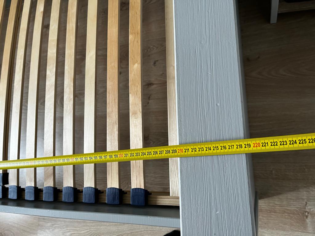 Dennis Wood bed - Grijs eenpersoonsbed, Ophalen, 90 cm, Eenpersoons, Zo goed als nieuw