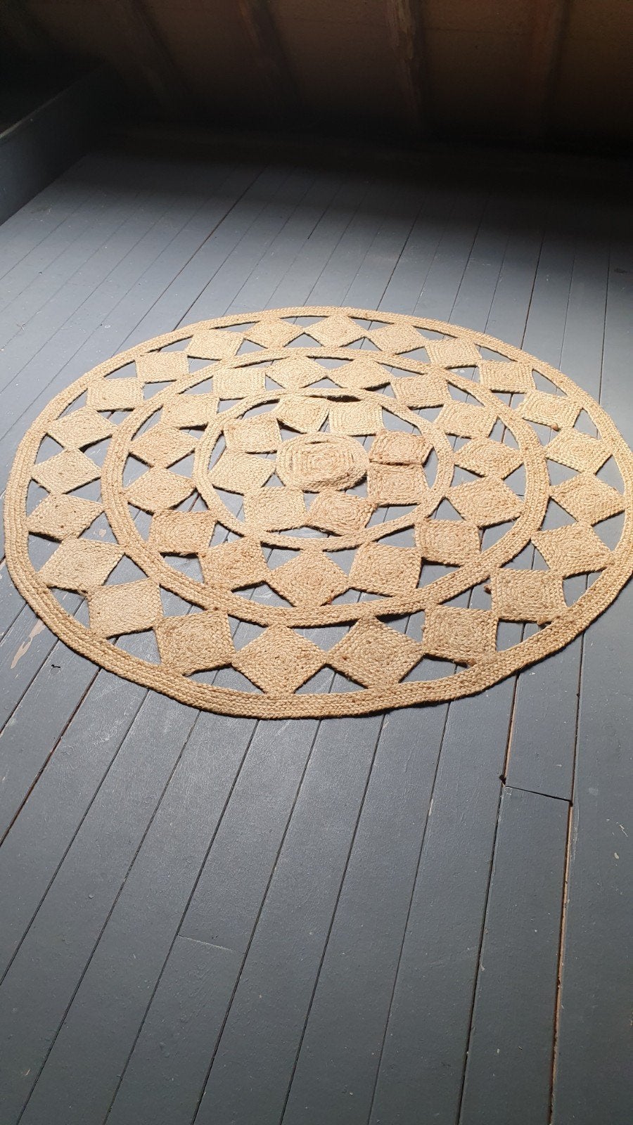 Nieuw Jute Vloerkleed Rond 150 cm. Vaste prijs!, Huis en Inrichting, Stoffering | Tapijten en Kleden, 150 tot 200 cm, Rond, Nieuw