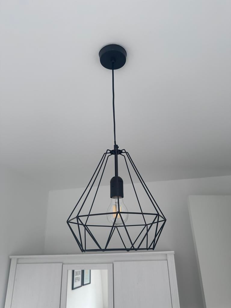 Hanglamp zwart 3x, Ophalen, Zo goed als nieuw, Minder dan 50 cm
