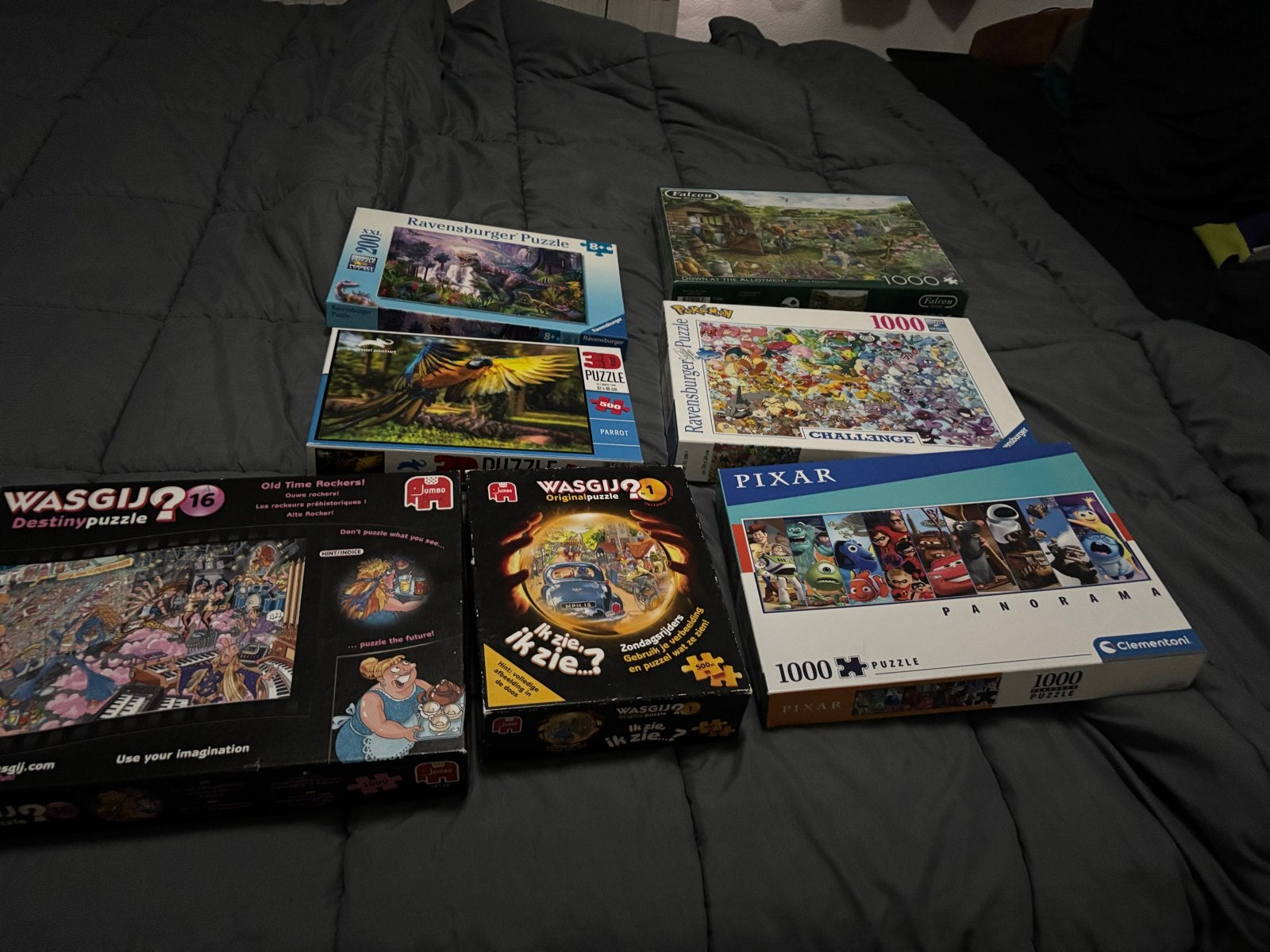 Diverse Puzzels en Spellen: Wasgij, Ravensburger, Scrabble, Ophalen of Verzenden, 500 t/m 1500 stukjes, Gebruikt, Legpuzzel