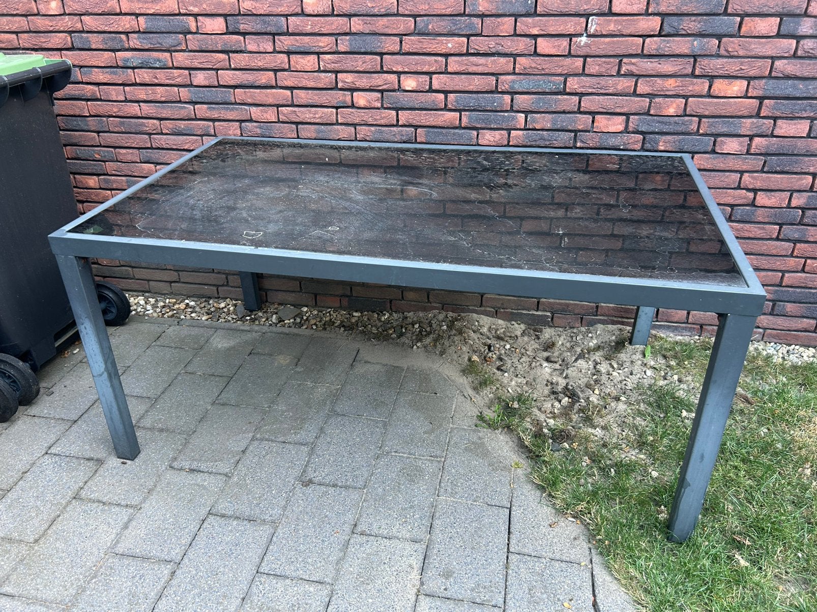 Tuin tafel zwart, Ophalen, Zo goed als nieuw, Rechthoekig